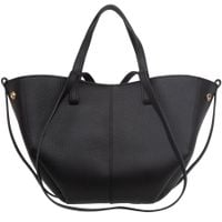 VERA PELLE torebka damska skórzana shopper mała rozpinana V695 czarna