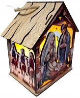 DREWNIANY LAMPION ADWENTOWY, ŚW. RODZINA, RORATY, LAMPIONIK RORATNI+BATERIE