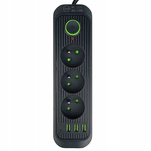 PRZEDŁUŻACZ APPIO listwa zasilająca 2m 3 gniazda + 3x USB + 1x USB C na Arena.pl