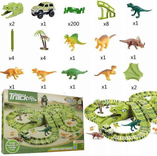 OGROMNY TOR SAMOCHODOWY DINOZAURY PARK DINOZAURÓW XXL 300 cm + AUTKO TUNEL na Arena.pl