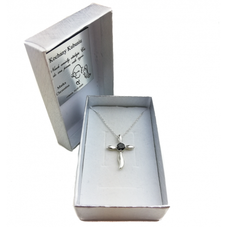 SREBRNY KRZYŻYK OZDOBNY Z CYRKONIĄ SREBRO PRÓBY 925 DOSTĘPNY W RÓŻNYCH KOLORACH na Arena.pl