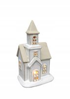 Domek ceramiczny lampion 8,5x6,5x14,6cm HYTTE świąteczna dekoracja biały