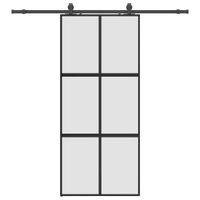 Drzwi przesuwne z zestawem okuć czarne 90x205 cm