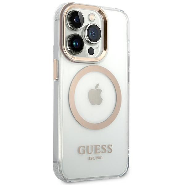 Etui Guess do iPhone 14 Pro, Złoty, MagSafe zdjęcie 4