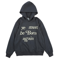 Bluza z Kapturem Ye Must Be Born Again Czarna Bawełna Streetwear Rozmiar L
