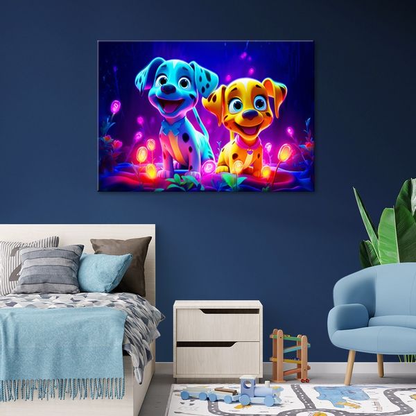 Emaga Obraz na płótnie, Urocze psy kreskówka - 100x70 zdjęcie 3