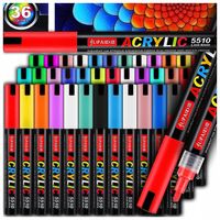 MARKERY AKRYLOWE ZESTAW 36 SZTUK Pisaki Flamastry Mazaki Jupai WODOODPORNE