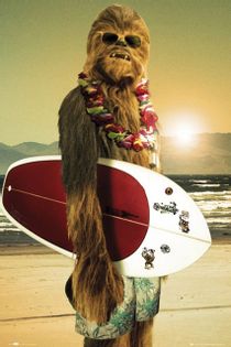 Chewie z Deską Surfingową - Star Wars Gwiezdne Wojny - plakat 61x91,5 cm