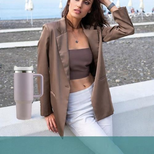 KUBEK TERMICZNY ZE SŁOMKĄ UCHWYTEM NA KAWĘ HERBATĘ SZCZELNY POJEMNY 1200ML na Arena.pl