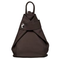 VERA PELLE plecak damski skórzany elegancki trójkątny V561 c.brązowy