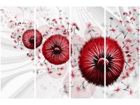 120CM 80 OBRAZ 4 ELEM CZERWONY DMUCHAWCE 4 ŚCIENNY