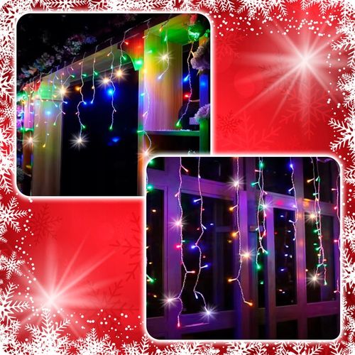 SOPLE 500 LED LAMPKI MULTIKOLOR + FLASH 23m GIRLANDA Świąteczna Kurtyna na Arena.pl