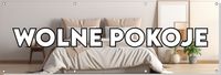 BANER reklamowy plandeka WOLNE POKOJE budynek płot ogrodzenie 150cm