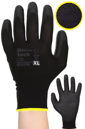 rękawice robocze mercator tech black+black pu - xl - 120 par na Arena.pl