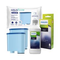 Zestaw do ekspres do kawy Saeco Philips: odkamieniacz Philips + 2x filtr