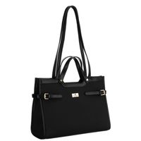 czarna torebka damska zamykana klipsem magnetycznym uchwytach - peterson