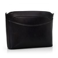 VERA PELLE torebka listonoszka duża klasyczna z paskiem V063 czarna