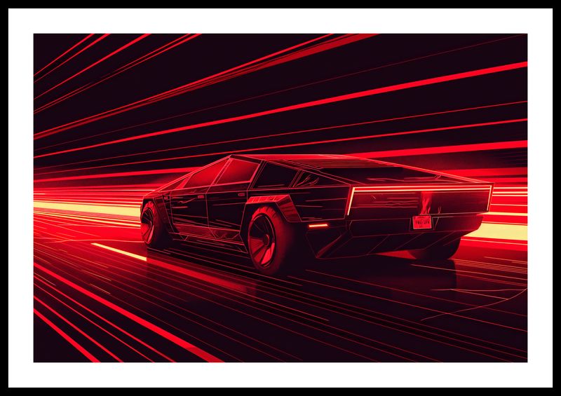 Plakat 60x40cm Prędkość w Czerwonym Neonie zdjęcie 3