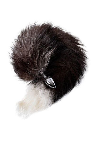 Silver Anal Plug With A Fox Tail zdjęcie 4