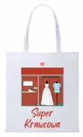 Dla Krawca Krawcowej Torba Eco Biała Shopper Z Nadrukiem Ze Zdjęciem