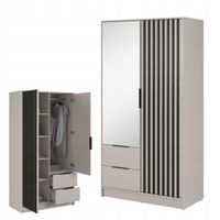 SZAFA GARDEROBA SOREN 2D KASZMIR 200CM OTWIERANA DUŻA PÓŁKI DRĄŻEK LUSTRO