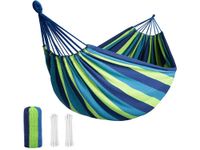 HAMAK 300X160CM ZIELONY NIEBIESKI DWUOSOBOWY ODPOCZYNEK W NATURZE