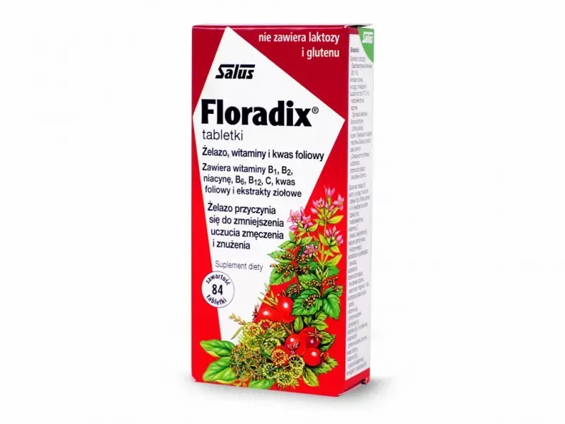 Żelazo, Witaminy i Kwas Foliowy Floradix 84 tab zdjęcie 1
