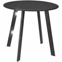 Stolik metalowy okrągły szary mat 50 cm Loft do salonu na Balkon Taras