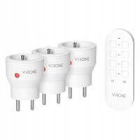 3 GNIAZDA BEZPRZEWODOWE NA PILOTA WYŁĄCZNIK GNIAZDKA STEROWANE PILOTEM 3+1