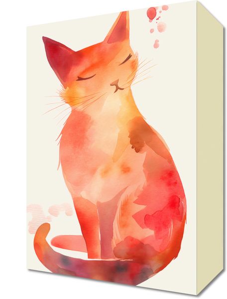 Obraz 20x30cm Akwarelowy Kot zdjęcie 1