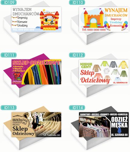 Wizytówki firmowe Foliowane 1000szt różne wzory NOCLEGI na Arena.pl