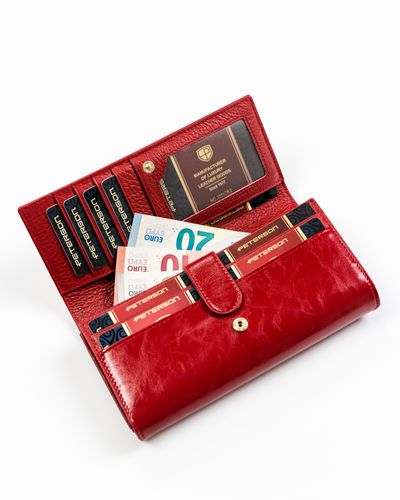 skórzany portfel na karty z ochroną rfid stop - peterson na Arena.pl