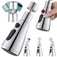 PRZEDŁUŻACZ KRANU KUCHENNEGO AERATOR ADAPTER PERLATOR 3 FUNKCJE 360 SREBRNY