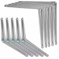 KĄTOWNIK WSPORNIK pod PÓŁKĘ PÓŁKI 250x200 mm SREBRNY SZARY zestaw, 10