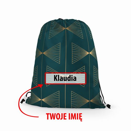 WORKO-PLECAK z Twoim imieniem Zielona geometria II 094 na Arena.pl