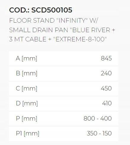 Podstawa stojak pompy ciepła z tacą i kablem Infinity Extreme 850x400 na Arena.pl