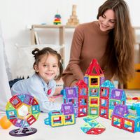 DUŻE KLOCKI MAGNETYCZNE KAFELKI zestaw XXL 174 el Rainbow Magnetic Tiles