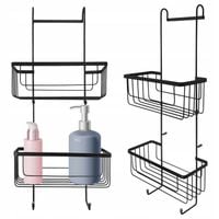 PÓŁKA POD PRYSZNIC wisząca Łazienkowa LOFT czarna do łazienki nierdzewna