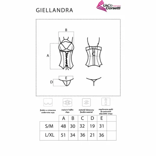 livco corsetti fashion giellandra czarny gorset z majtkami l/xl na Arena.pl