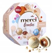 Merci Lovelies White Bombonierka 185 g Upominek Czekoladki Praliny