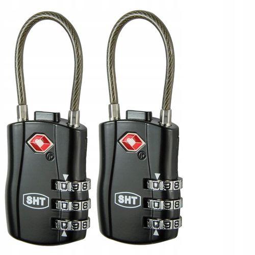 2x KŁÓDKA TSA SYSTEM NA SZYFR DO WALIZKI BAGAŻU Z LINKĄ ZABEZPIECZENIE na Arena.pl