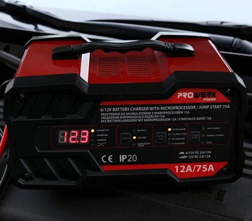 Ładowarka prostownik samochodowy do akumulatorów DC 12 A, 6V i 12V IP20 na Arena.pl