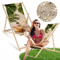Leżak Drewniany PLAŻA ROZGWIAZDY LIŚCIE Ogrodowy Plażowy Bukowy