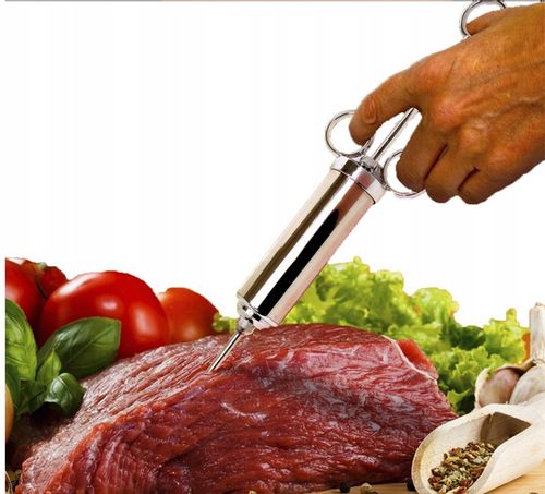 Strzykawka do PEKLOWANIA Natrysku Mięsa MARYNATĄ NASTRZYKIWARKA Stal 3 IGŁY na Arena.pl