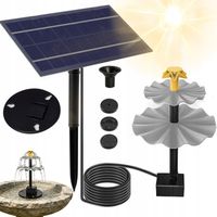 2X FONTANNA SOLARNA PŁYWAJĄCA DO OCZKA WODNEGO 3 DYSZ OGRODOWA STAWU 2.5W