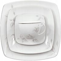 SERWIS KAWOWY AKCENT 12/27 CHODZIEŻ E758 SZARA RÓŻ