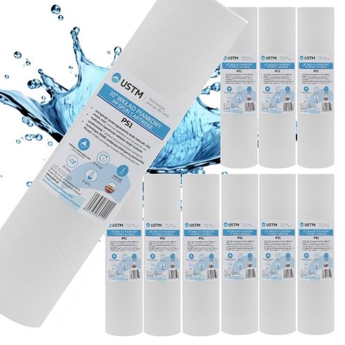 FILTR DO WODY WKŁAD PIANKOWY 10" FILTRACJA 1 MIKRON PS1 10 SZTUK USTM na Arena.pl