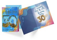 Karnet Konfetti Urodziny 30 (cyfry, męskie)