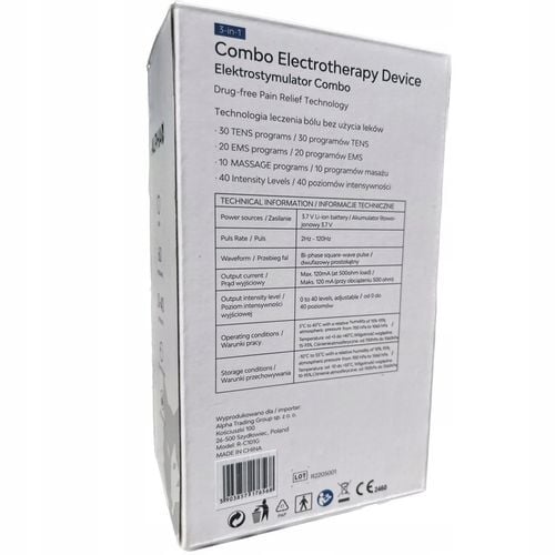 ELEKTROSTYMULATOR MIĘŚNI I NERWÓW TENS EMS 60 PROGRAMÓW ALPHA na Arena.pl