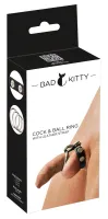 bad kitty - czarny pasek z wymiennymi pierścieniami, regulowany, 3 rozmiary